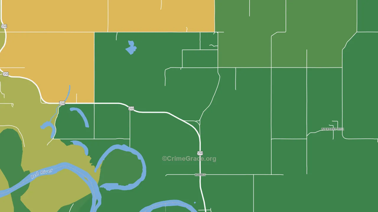 Harris, OK Map of Vehicle Theft Rates