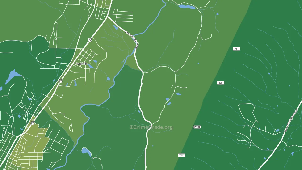 Harrisburg, GA Map of Vehicle Theft Rates