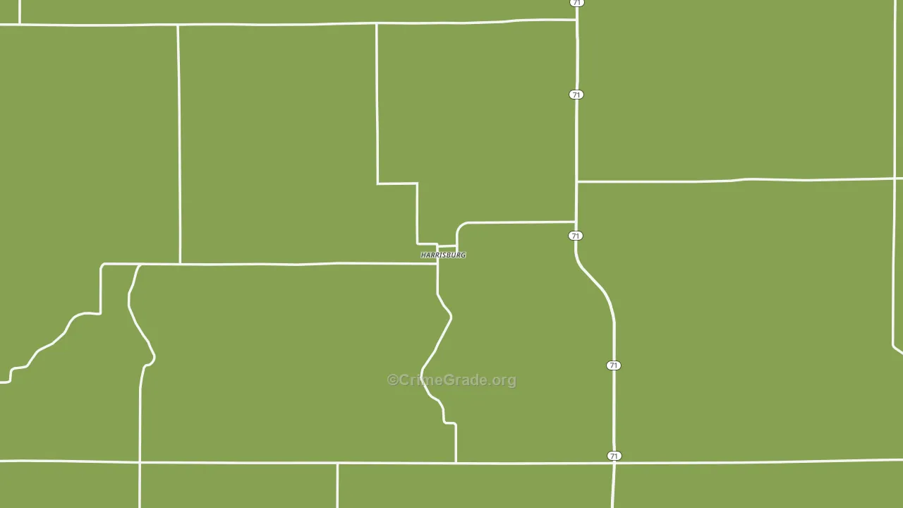 Harrisburg, NE Map of Vehicle Theft Rates