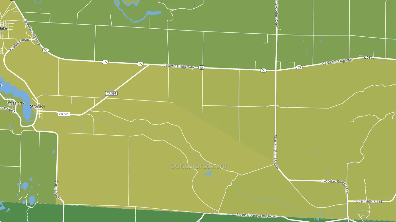 Harrison Beach, MI Map of Vehicle Theft Rates