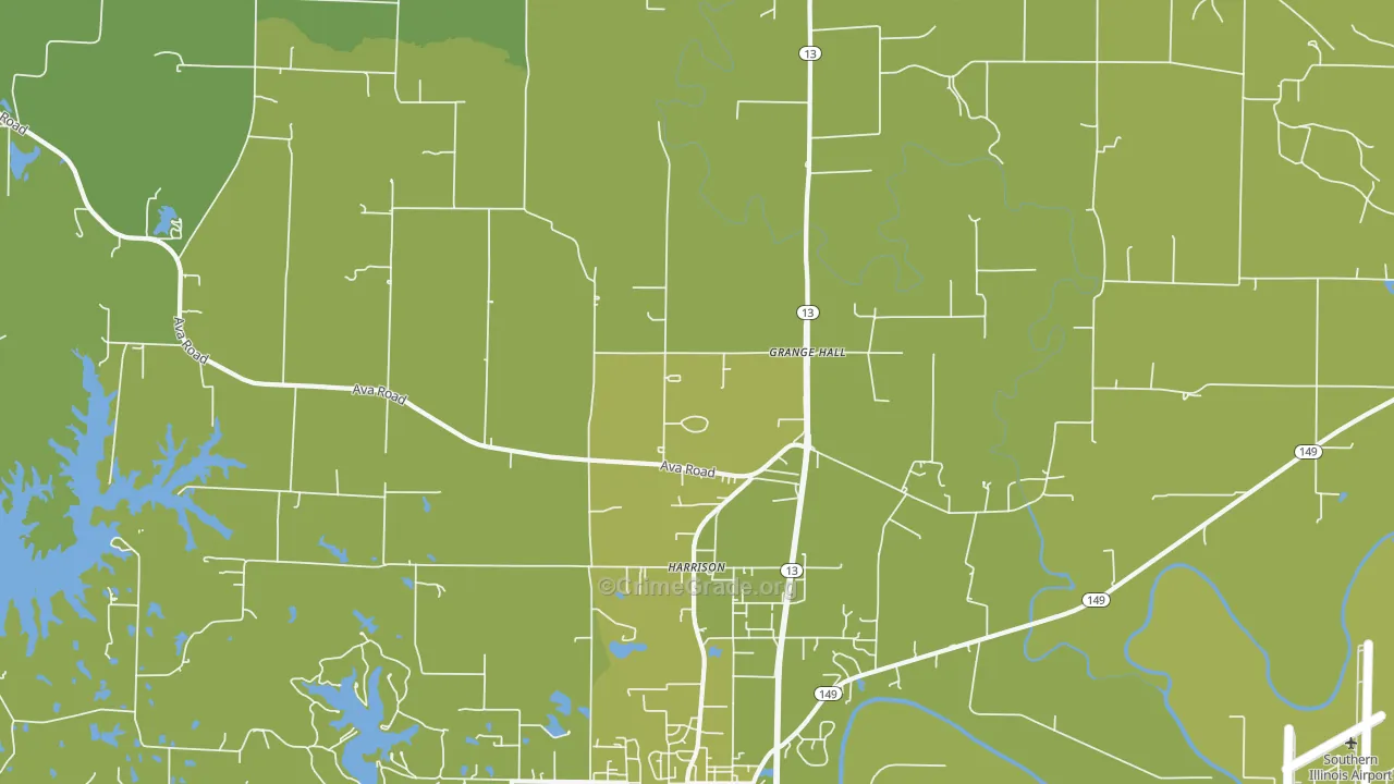 Harrison, IL Map of Vehicle Theft Rates
