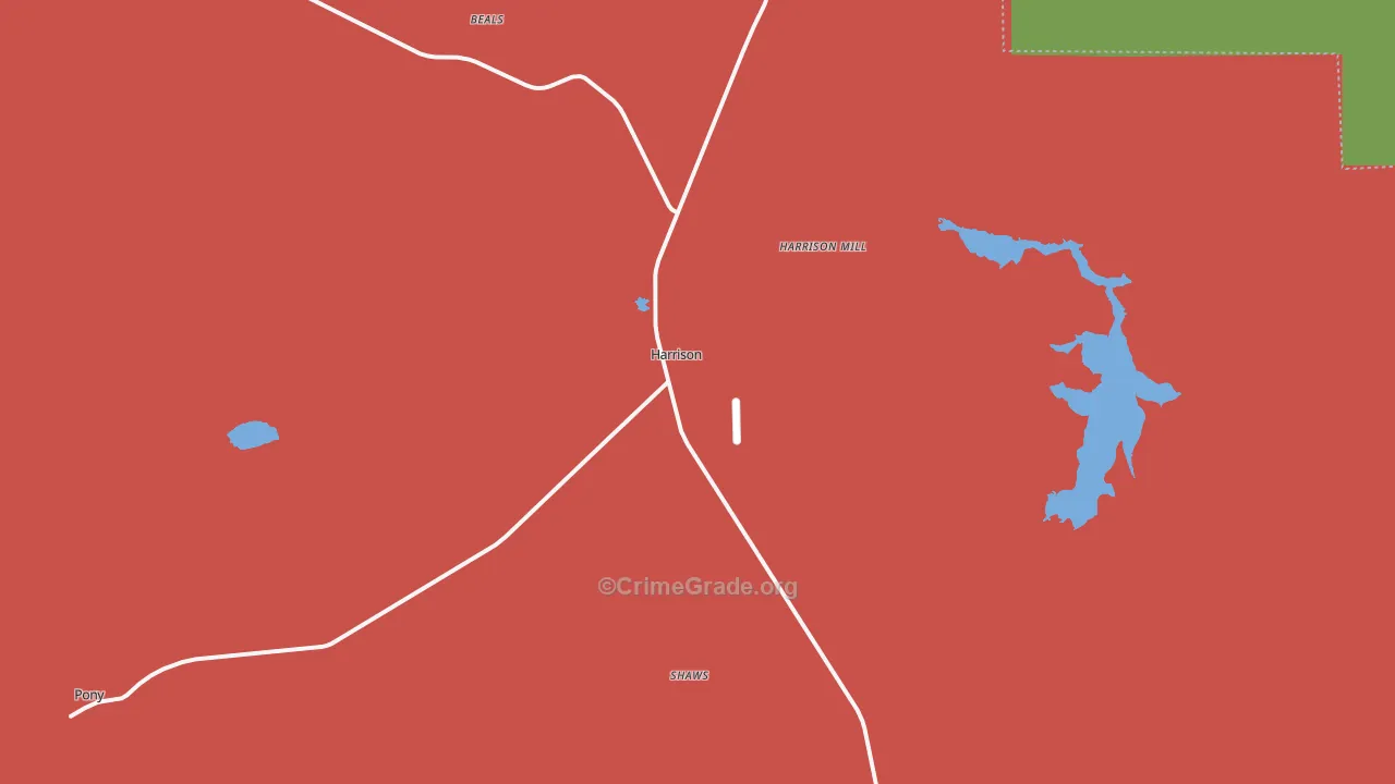Harrison, MT Map of Vehicle Theft Rates