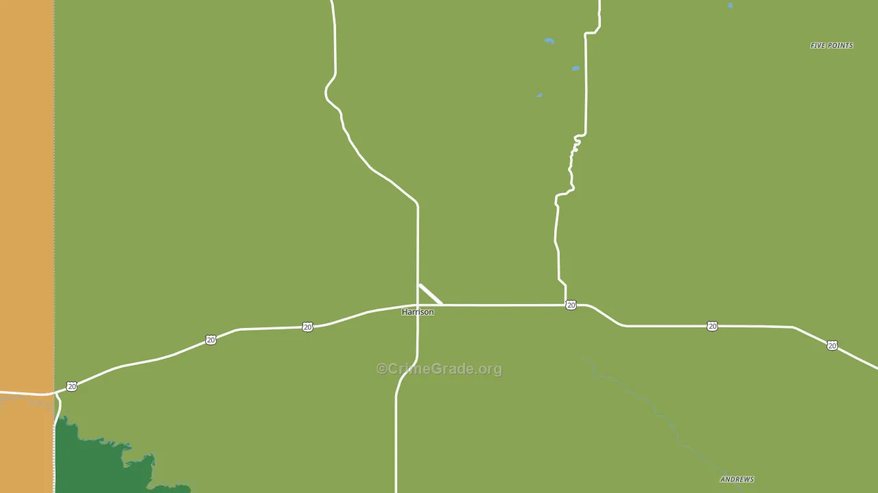 Harrison, NE Map of Vehicle Theft Rates