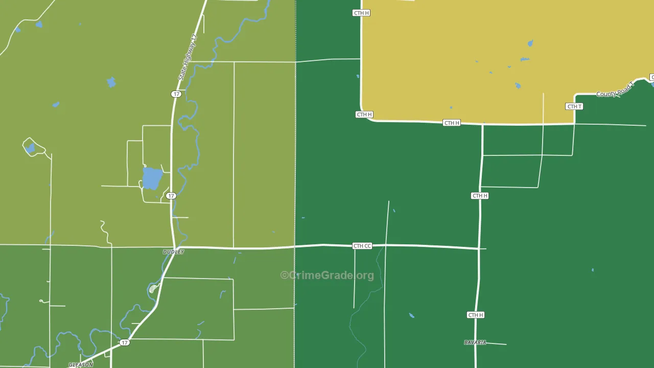Harrison, WI Map of Vehicle Theft Rates
