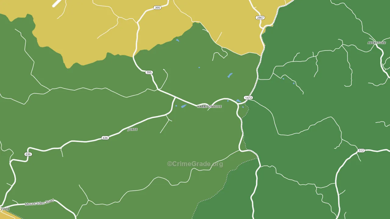 Harrisonville, KY Map of Vehicle Theft Rates