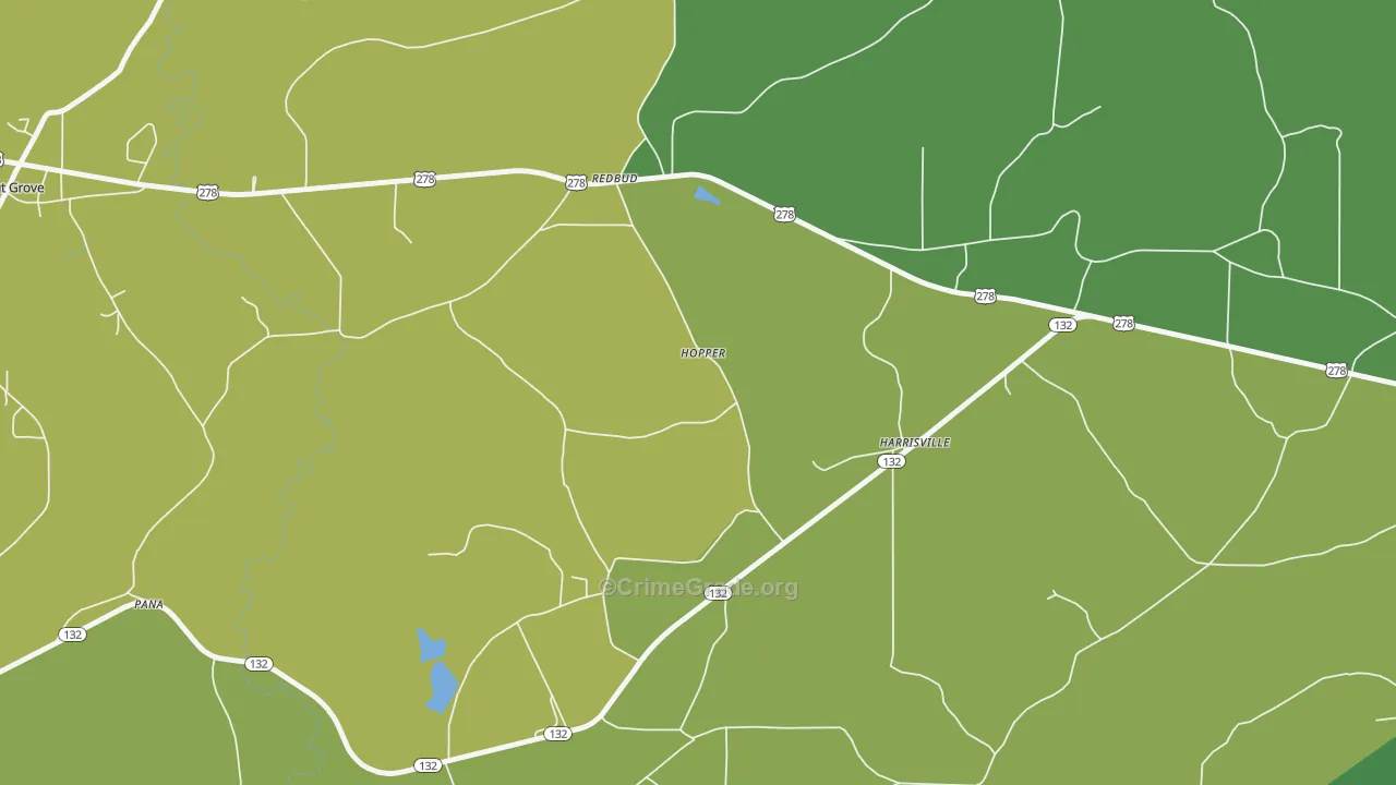 Harrisville, AL Map of Vehicle Theft Rates