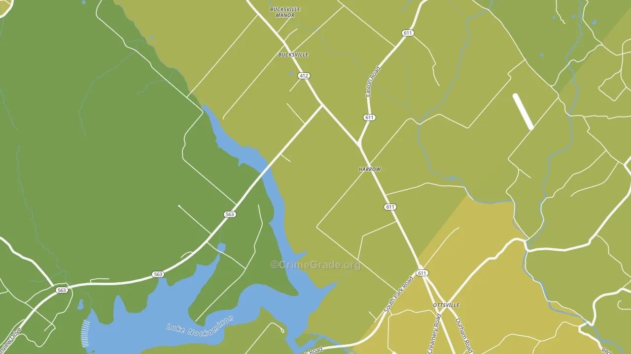 Harrow, PA Map of Vehicle Theft Rates