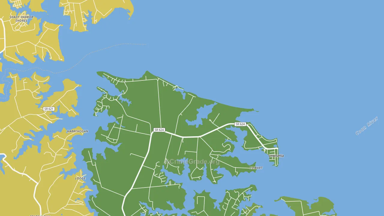 Harryhogan, VA Map of Vehicle Theft Rates