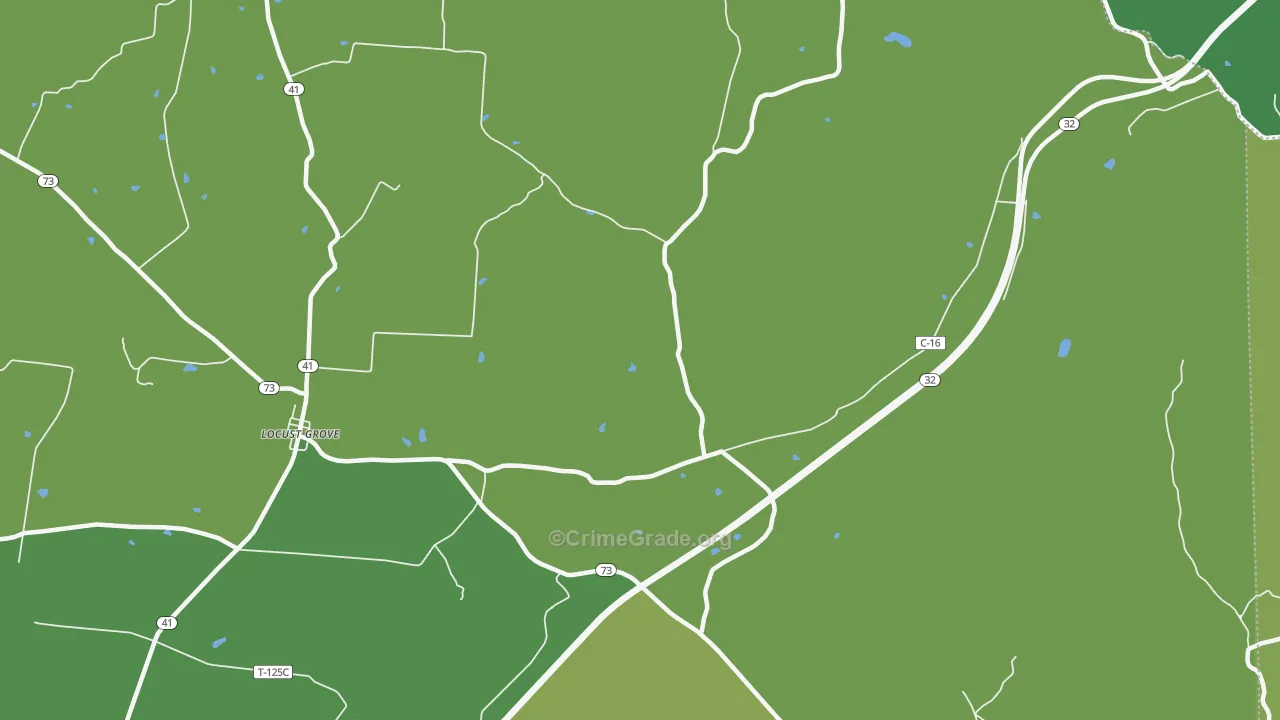 Harshasville, OH Map of Vehicle Theft Rates