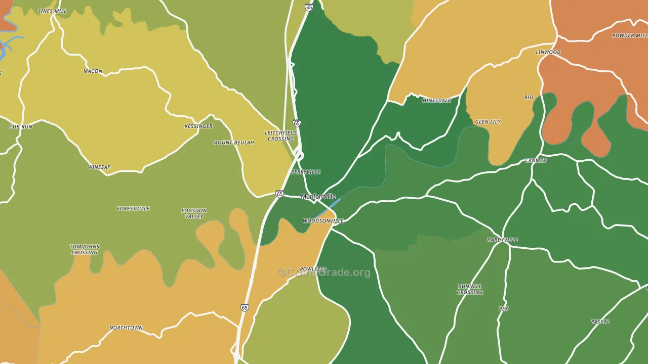 Hart County, KY Map of Vehicle Theft Rates