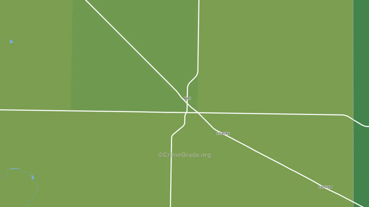Hart, TX Map of Vehicle Theft Rates