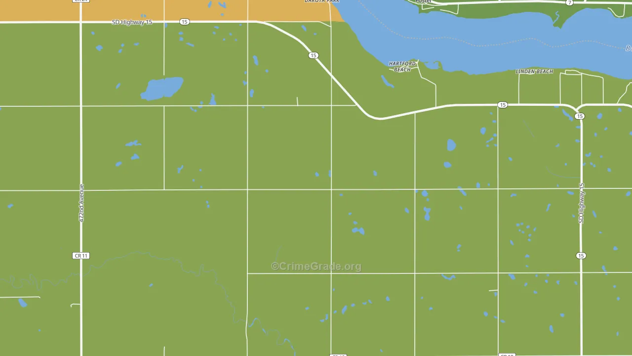 Hartford Beach, SD Map of Vehicle Theft Rates