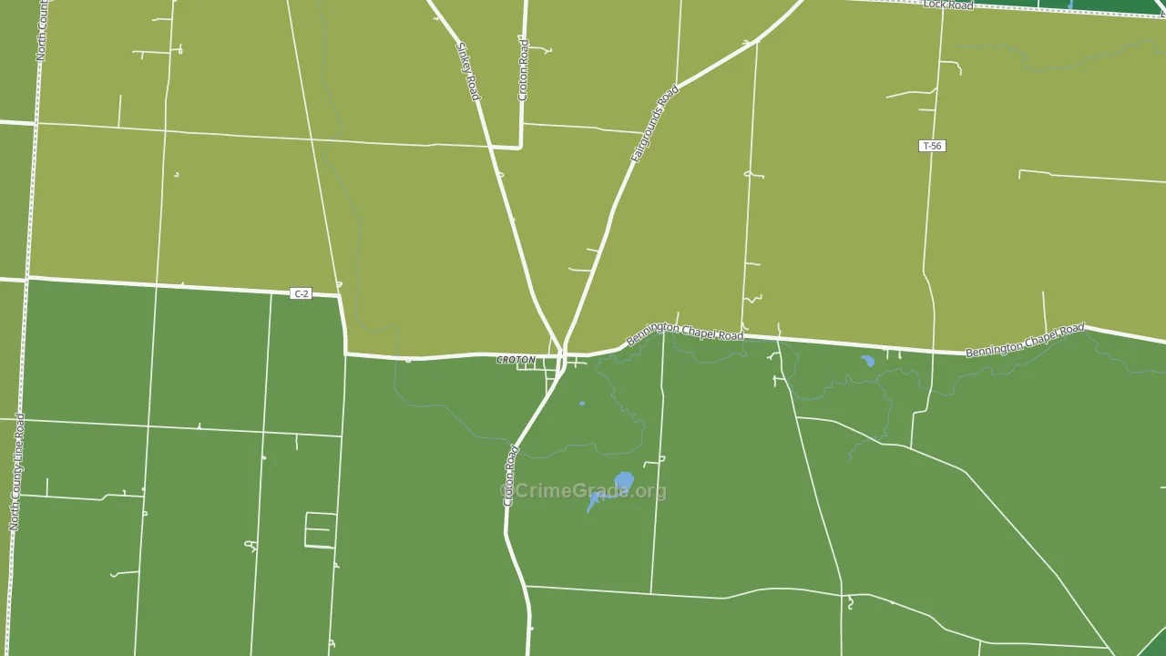 Hartford, OH Map of Vehicle Theft Rates