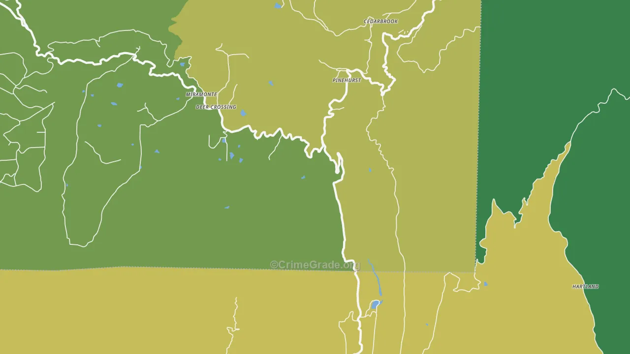 Hartland, CA Map of Vehicle Theft Rates