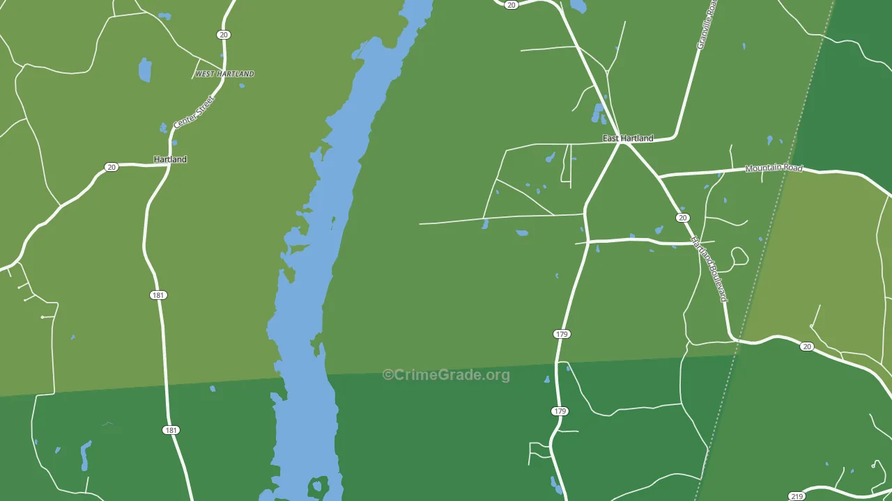 Hartland, CT Map of Vehicle Theft Rates