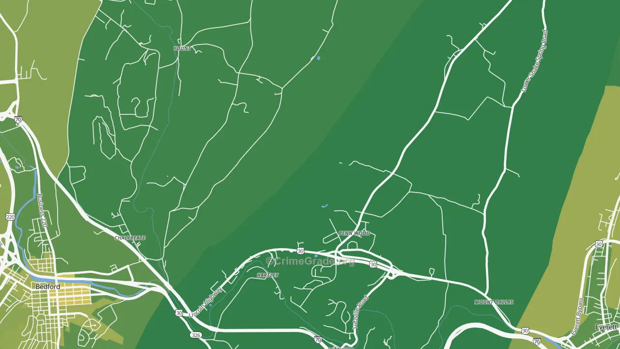 Hartley, PA Map of Vehicle Theft Rates