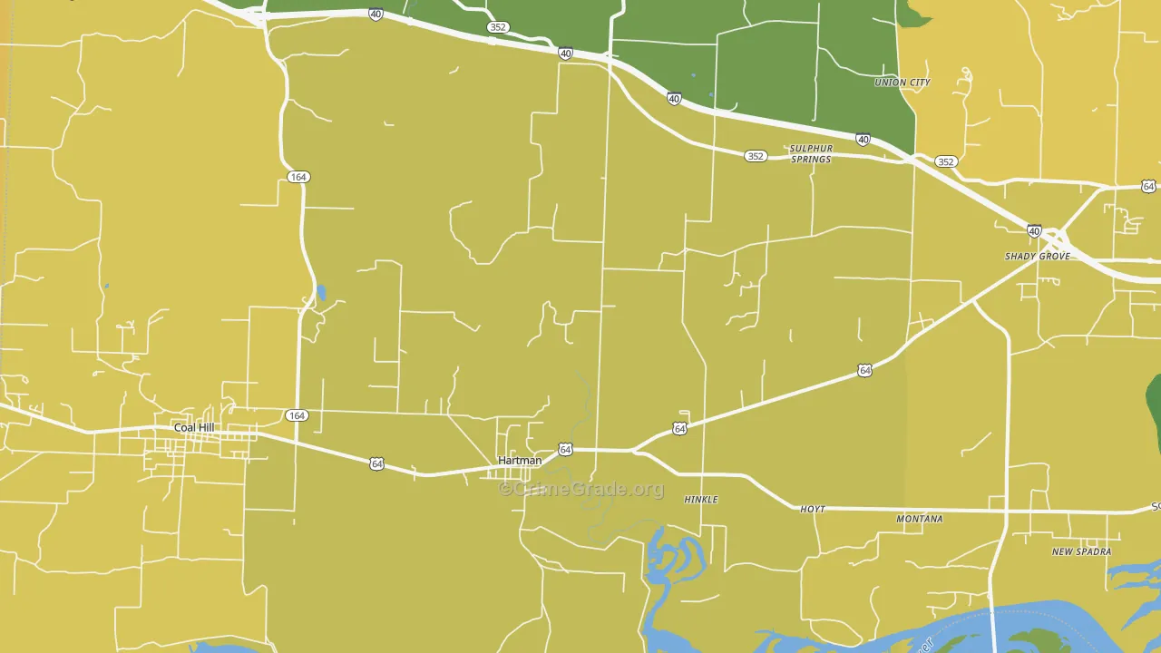 Hartman, AR Map of Vehicle Theft Rates