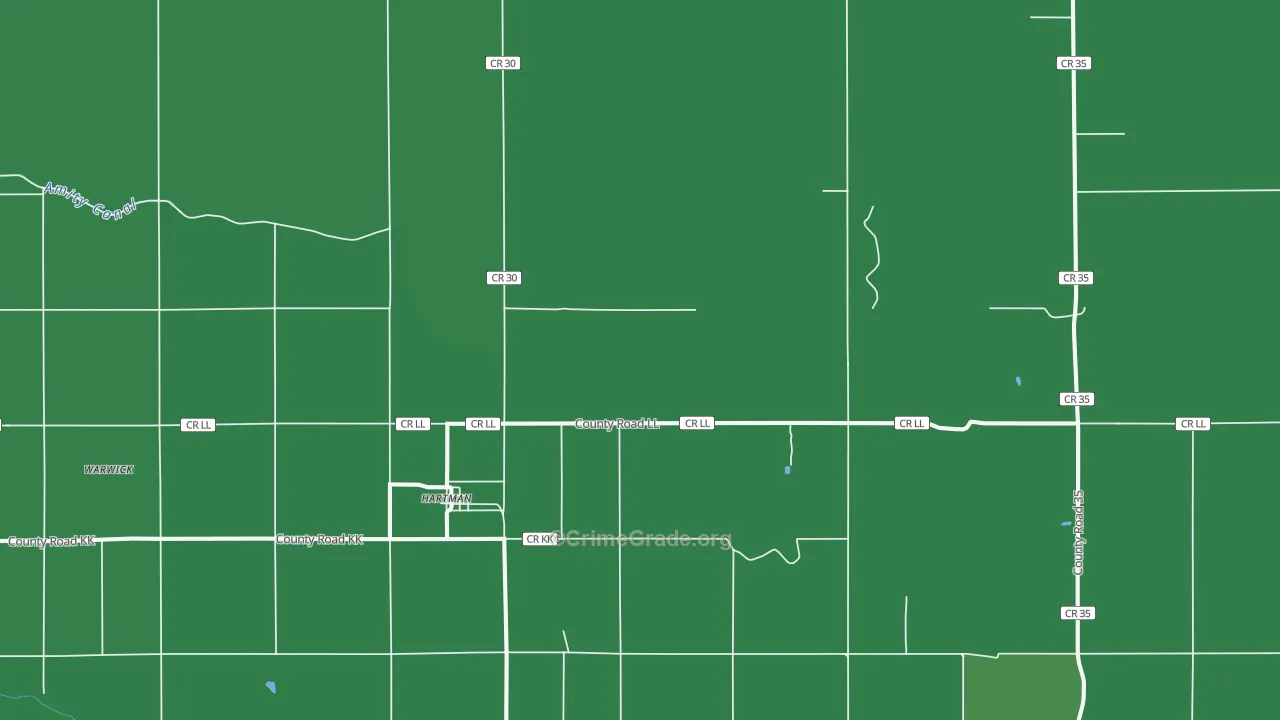 Hartman, CO Map of Vehicle Theft Rates