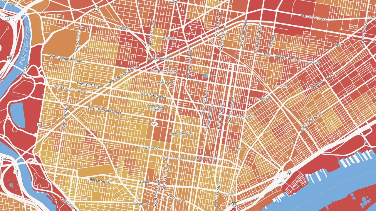 Hartranft, Philadelphia, PA Map of Vehicle Theft Rates