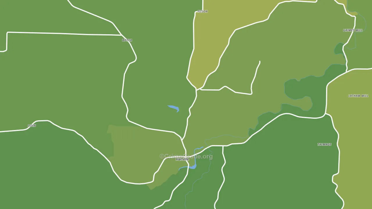 Hartville, MO Map of Vehicle Theft Rates