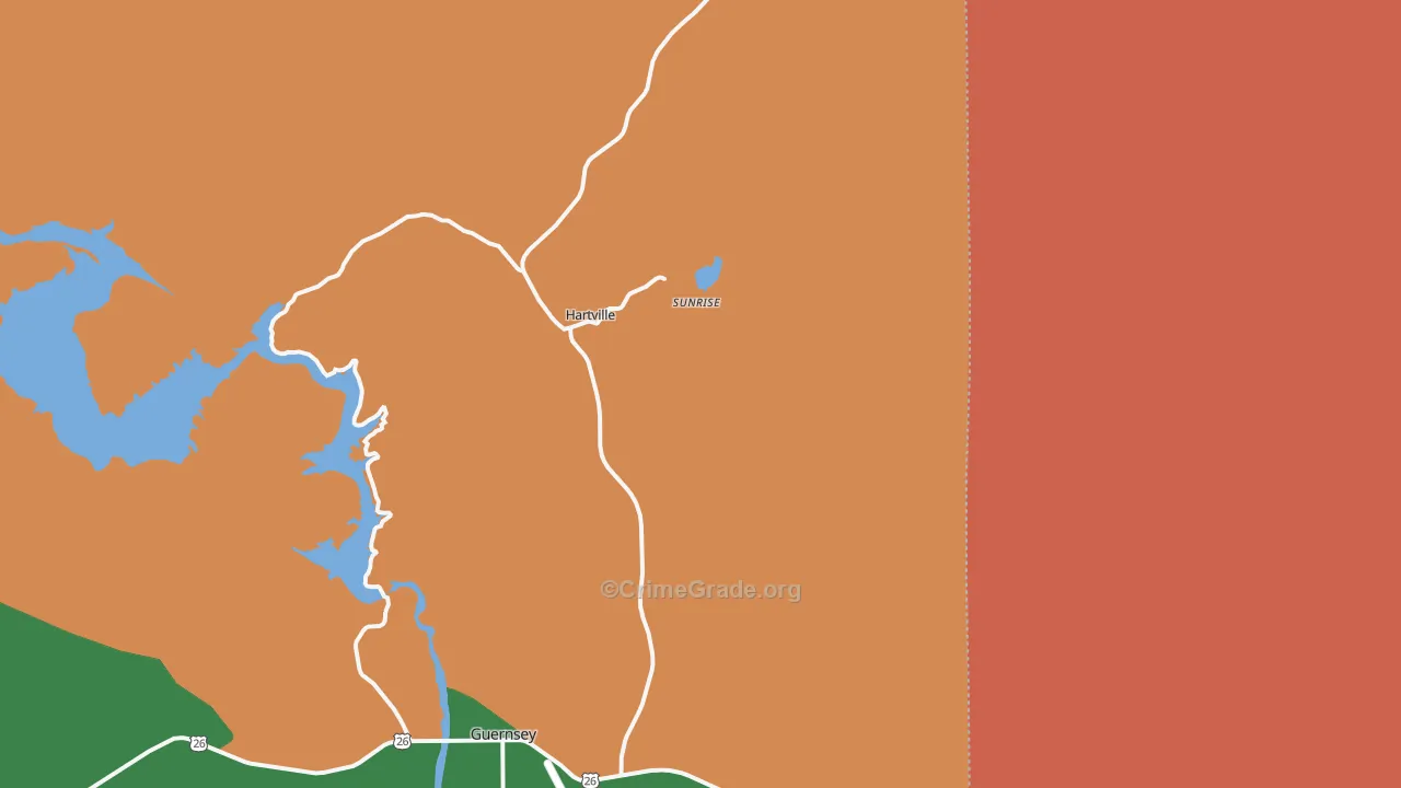 Hartville, WY Map of Vehicle Theft Rates