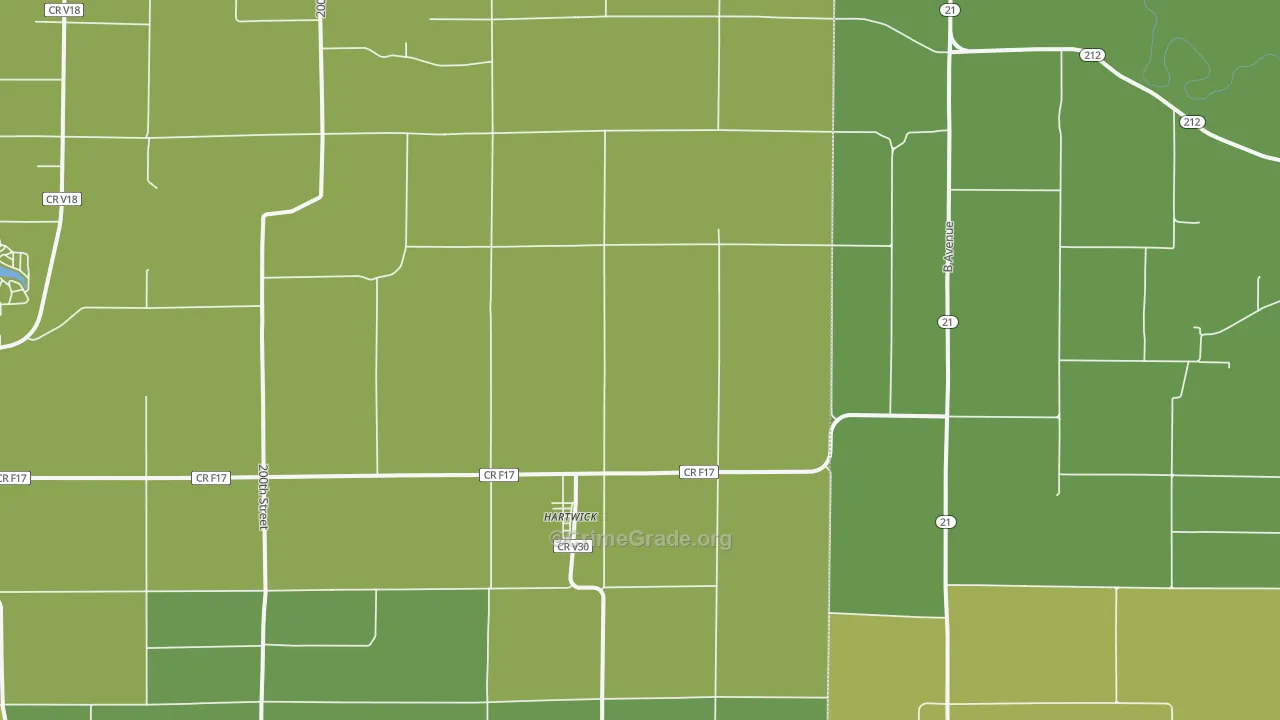 Hartwick, IA Map of Vehicle Theft Rates