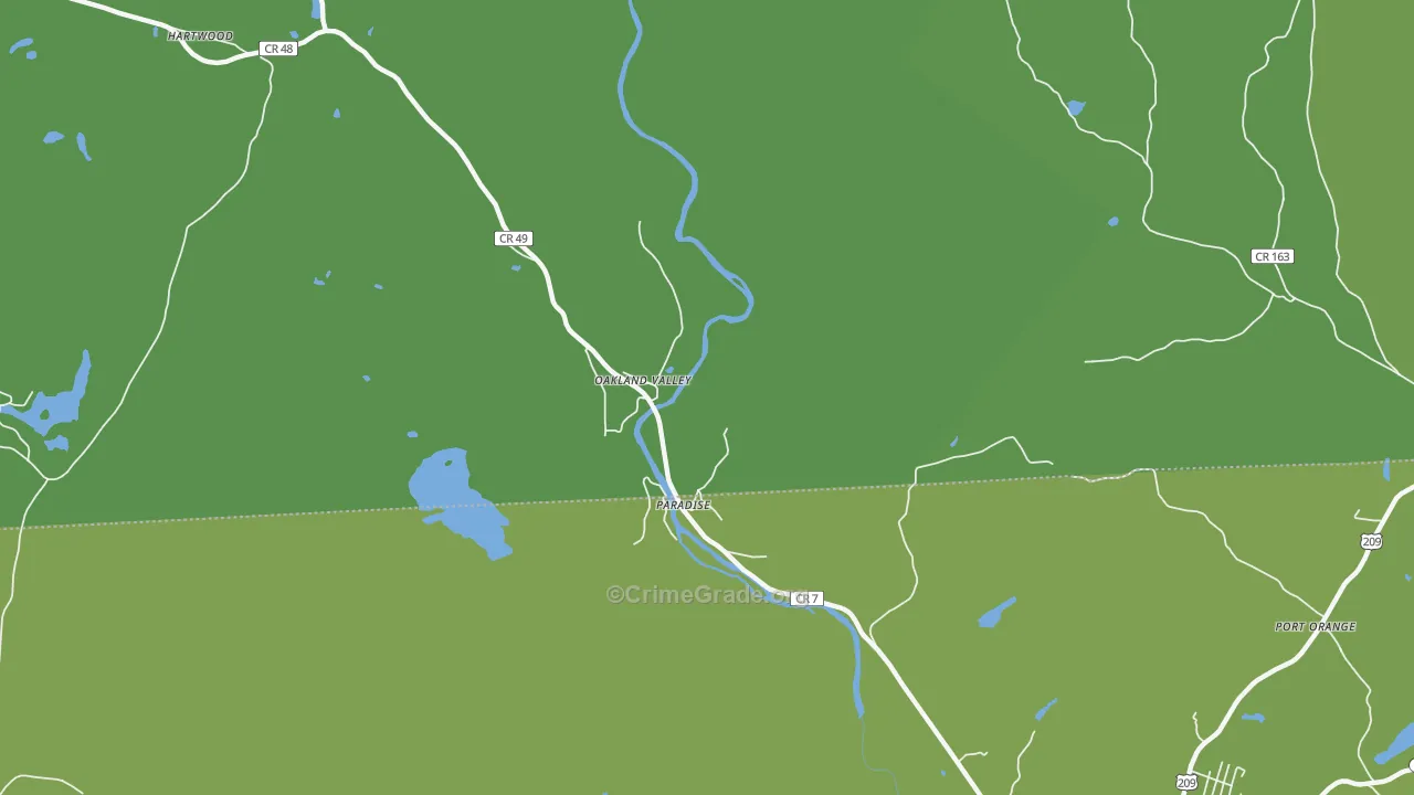 Hartwood, NY Map of Vehicle Theft Rates