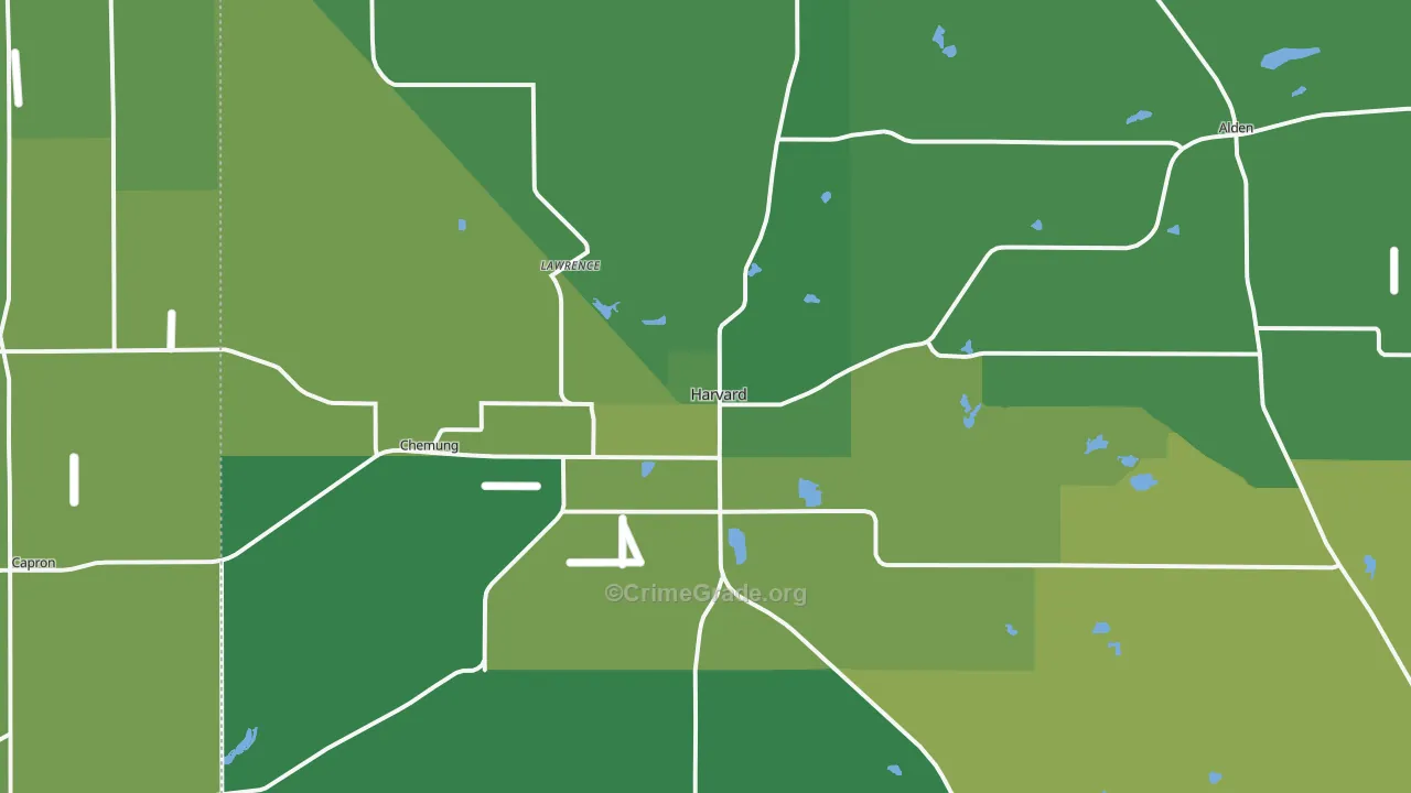 Harvard, IL Map of Vehicle Theft Rates