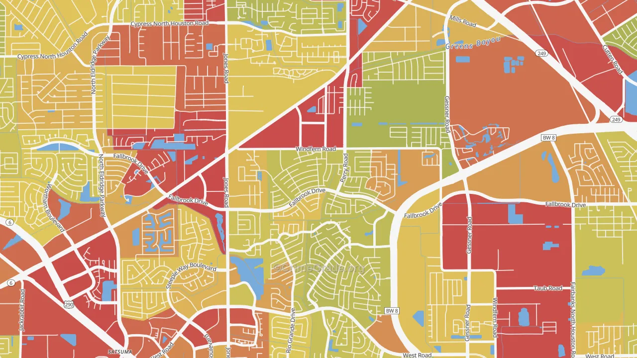 Harvest Bend, Houston, TX Map of Vehicle Theft Rates