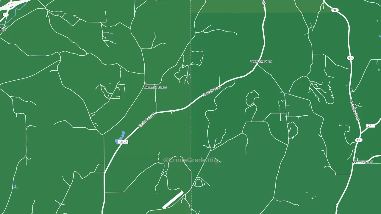 Haskell Flats, NY Map of Vehicle Theft Rates