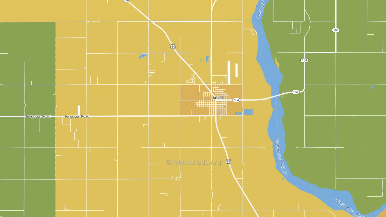 Haskell, OK Map of Vehicle Theft Rates