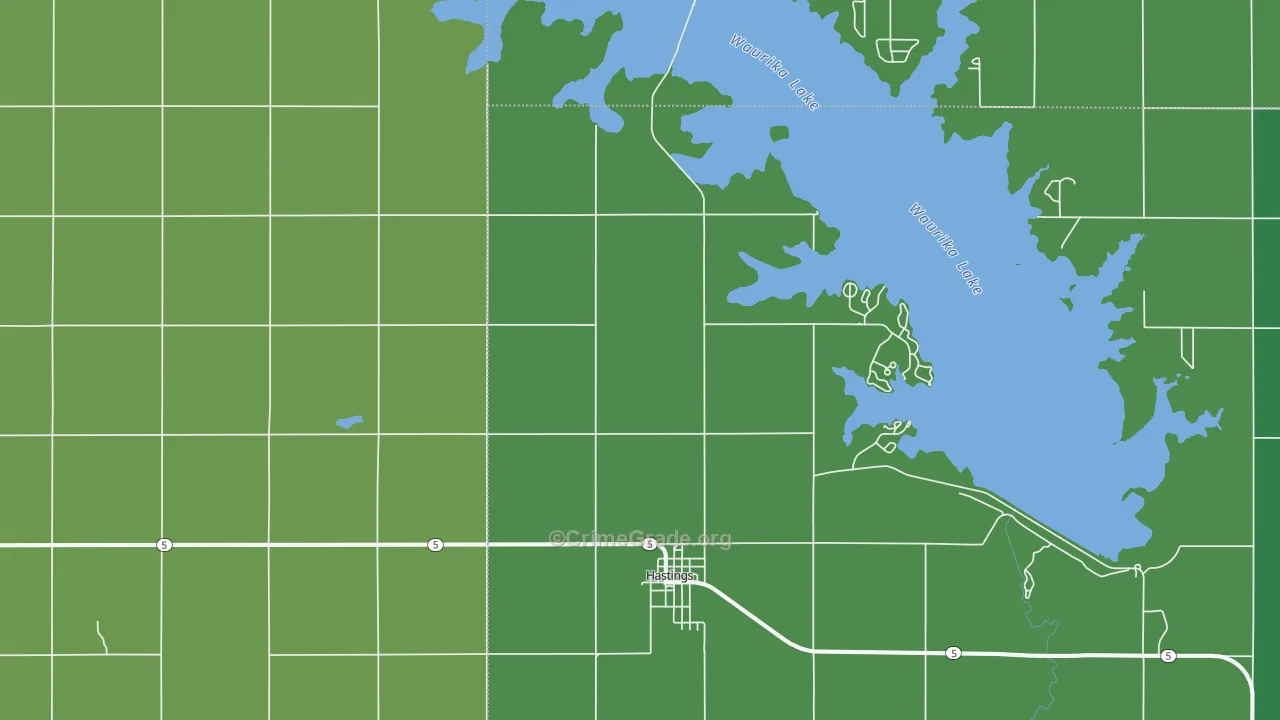 Hastings, OK Map of Vehicle Theft Rates