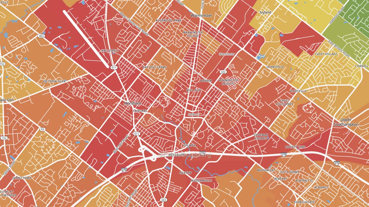 Hatboro, PA Map of Vehicle Theft Rates