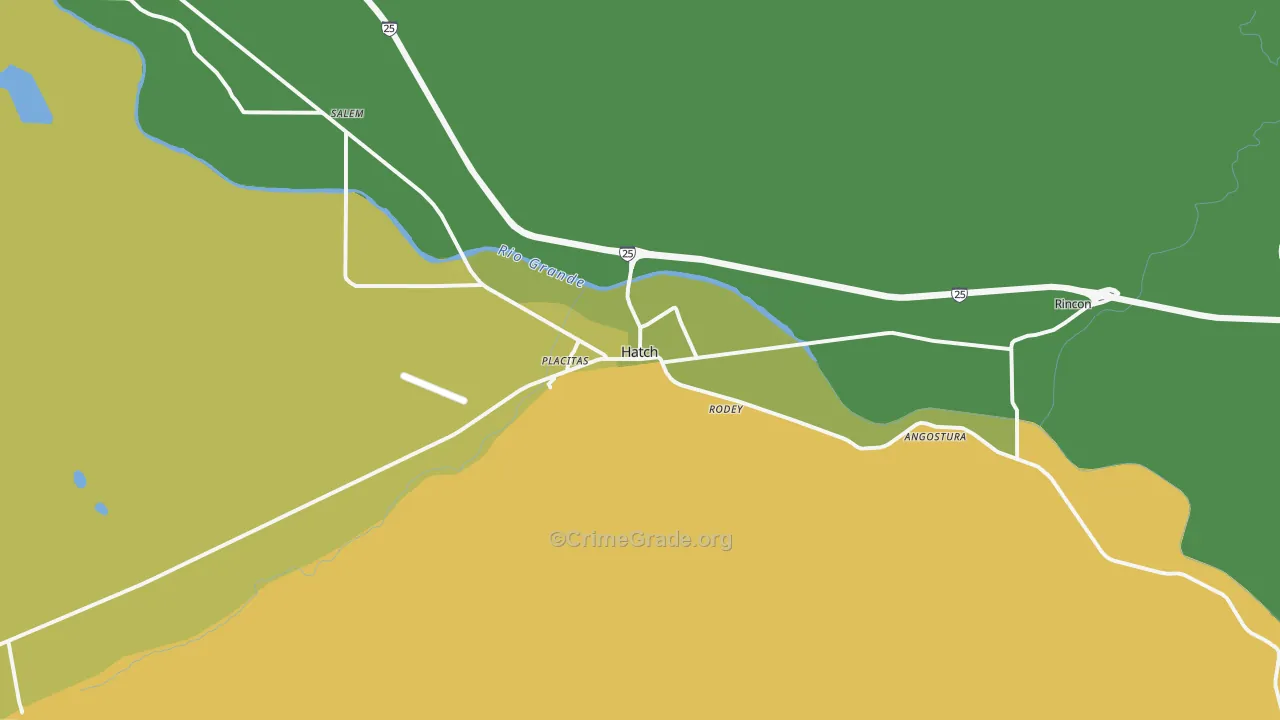 Hatch, NM Map of Vehicle Theft Rates