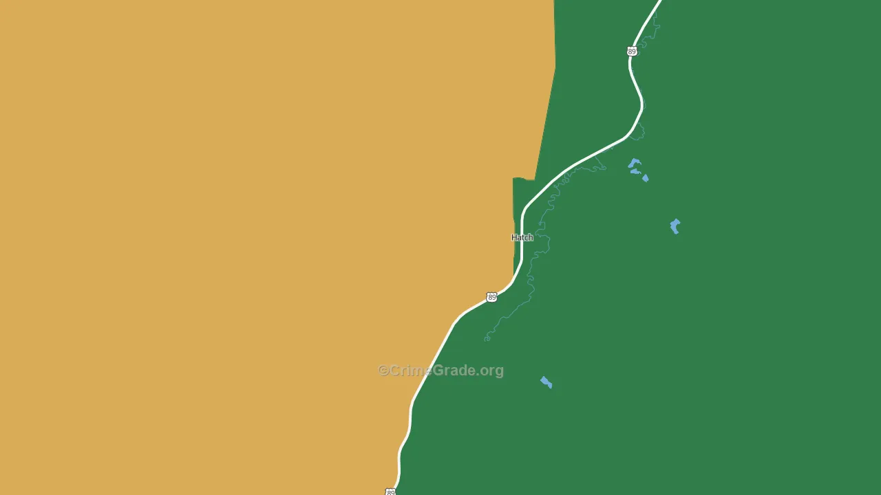 Hatch, UT Map of Vehicle Theft Rates
