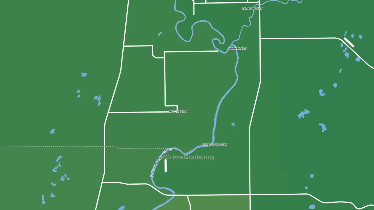 Hatchbend, FL Map of Vehicle Theft Rates