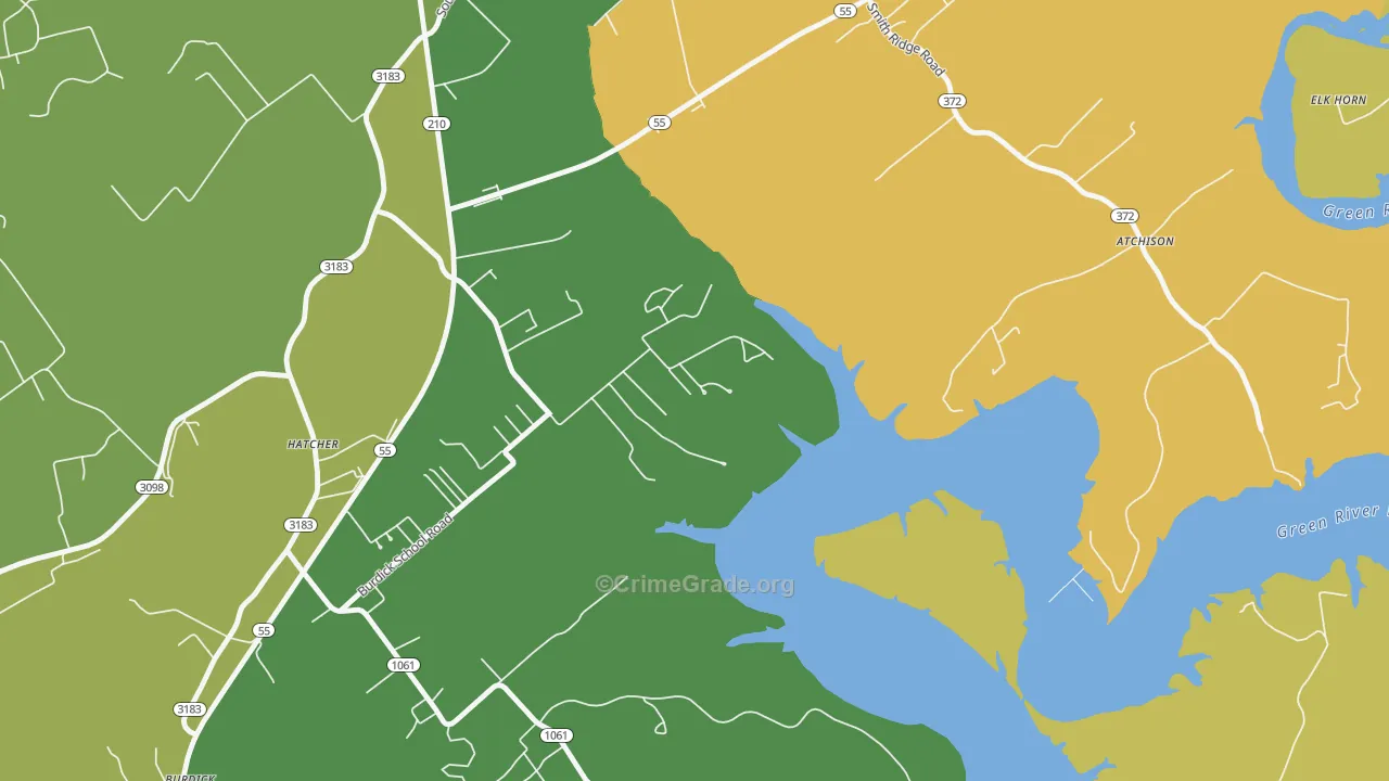 Hatcher, KY Map of Vehicle Theft Rates