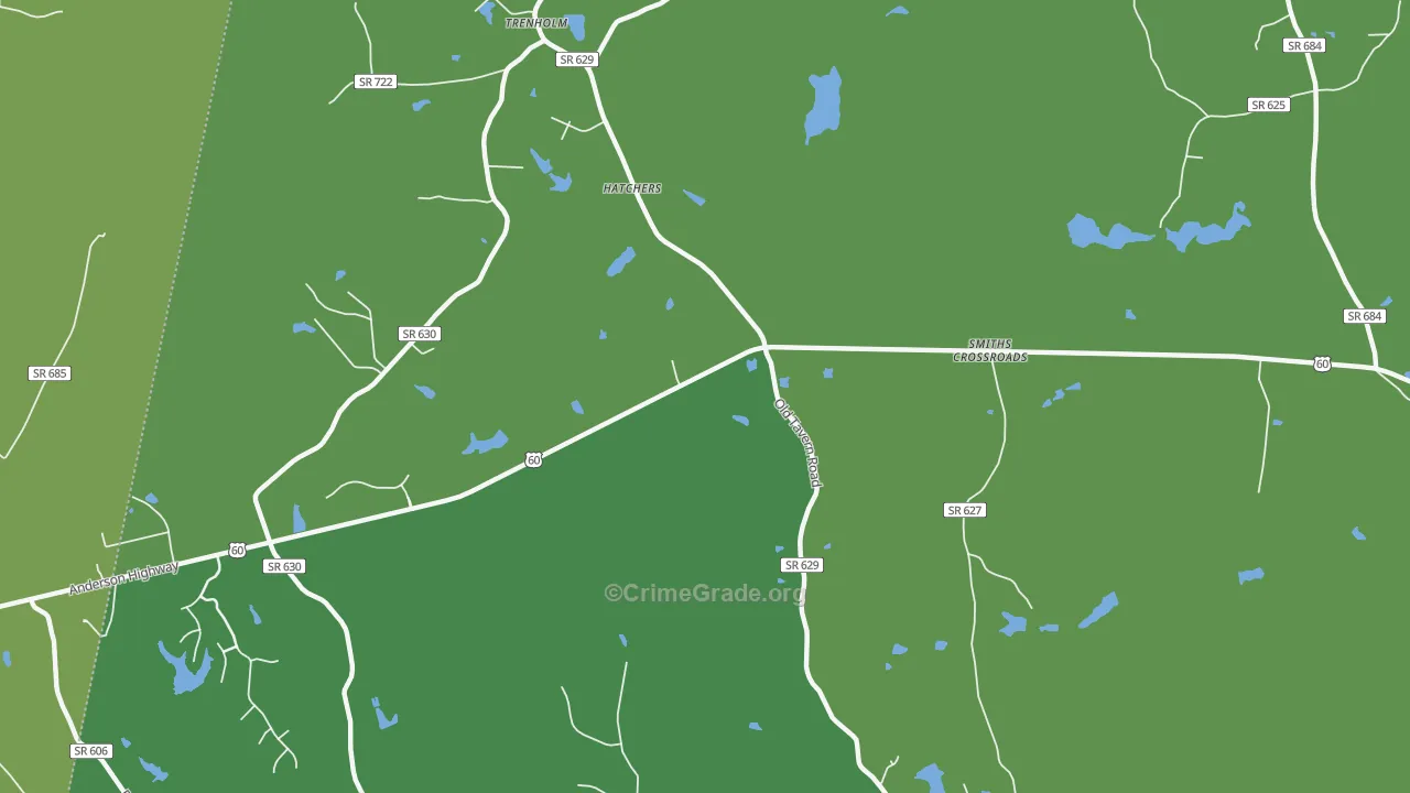 Hatchers, VA Map of Vehicle Theft Rates