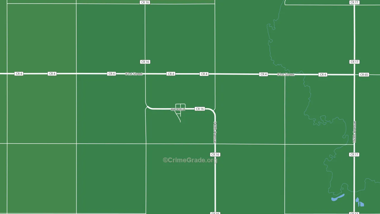 Hatfield, MN Map of Vehicle Theft Rates