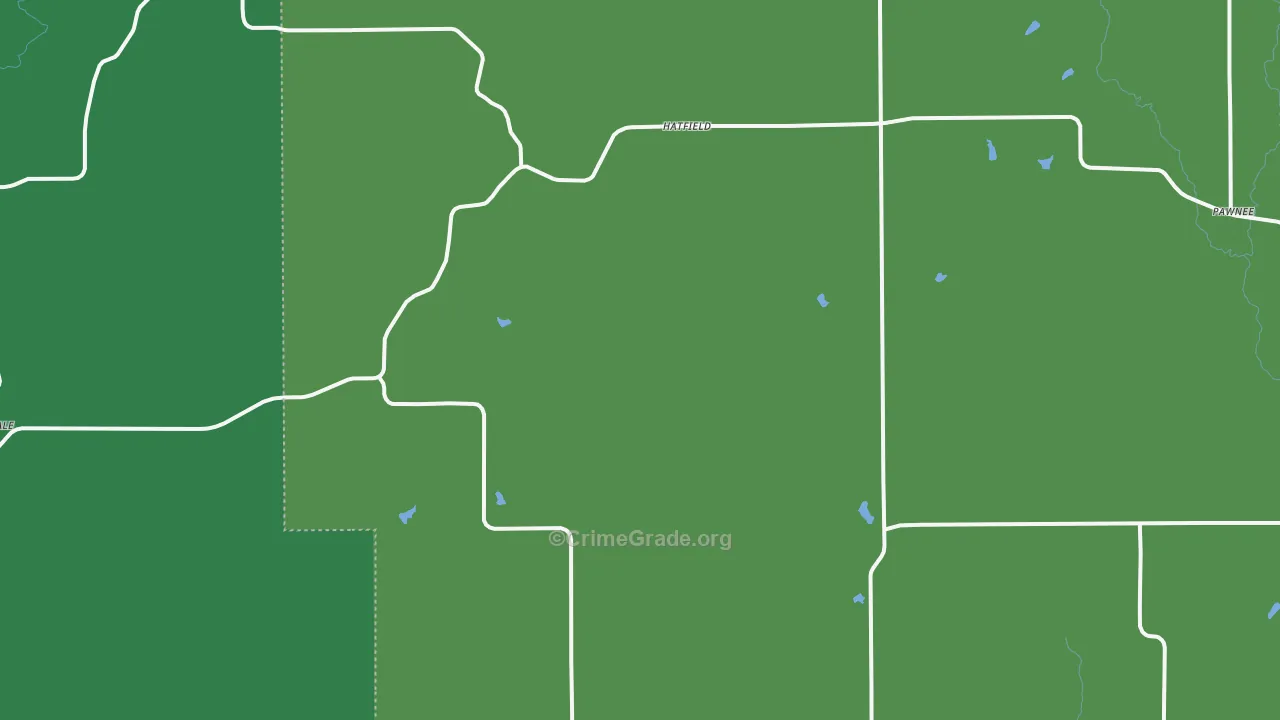Hatfield, MO Map of Vehicle Theft Rates