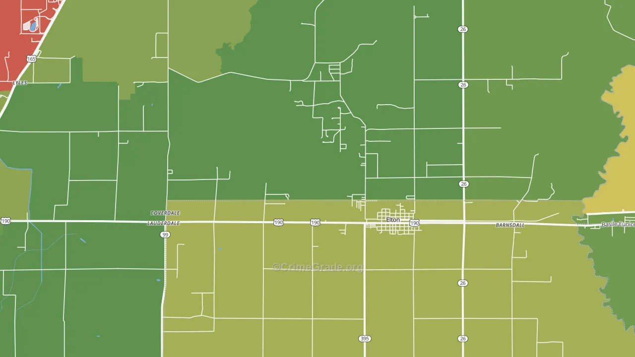 Hathaway, LA Map of Vehicle Theft Rates