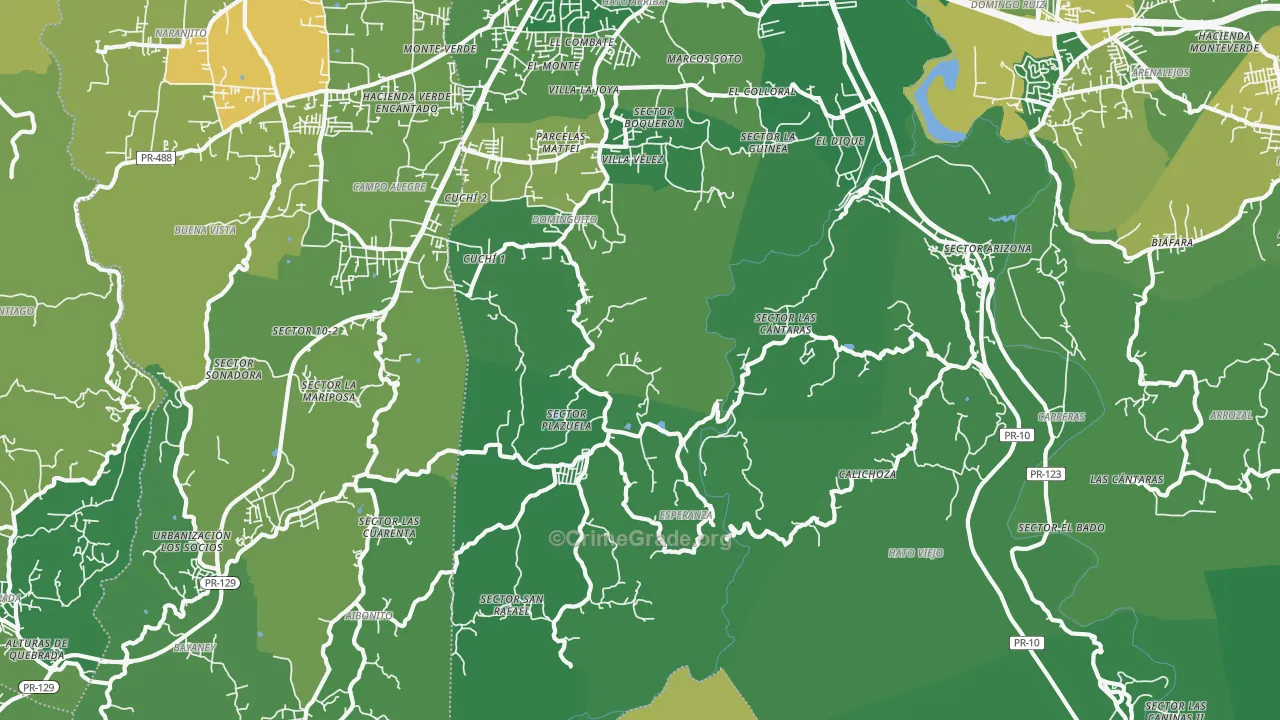 Hato Viejo, PR Map of Vehicle Theft Rates