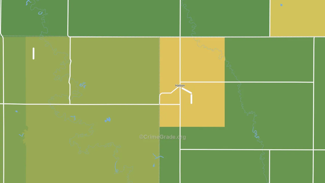Hatton, ND Map of Vehicle Theft Rates