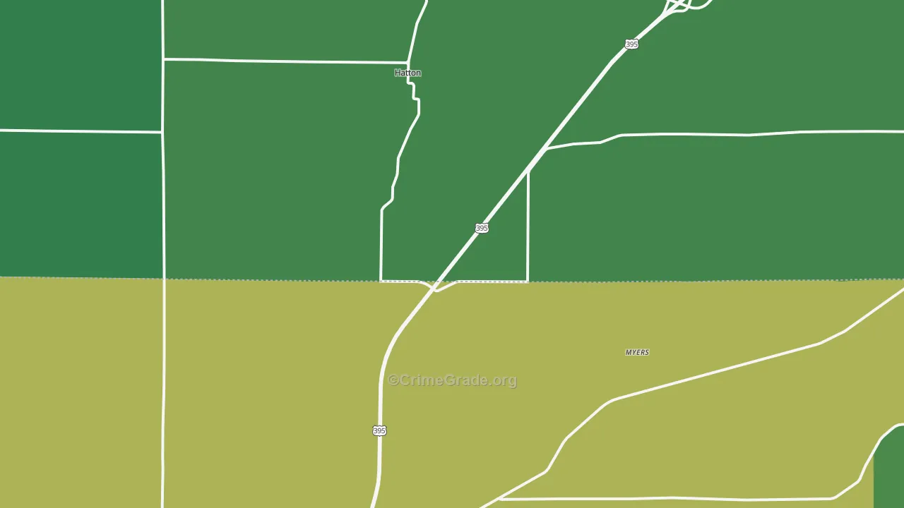 Hatton, WA Map of Vehicle Theft Rates