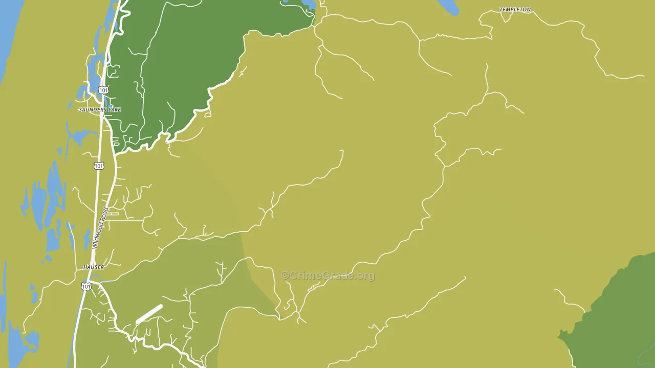 Hauser, OR Map of Vehicle Theft Rates