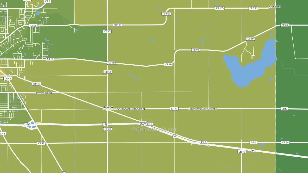 Havana, MN Map of Vehicle Theft Rates
