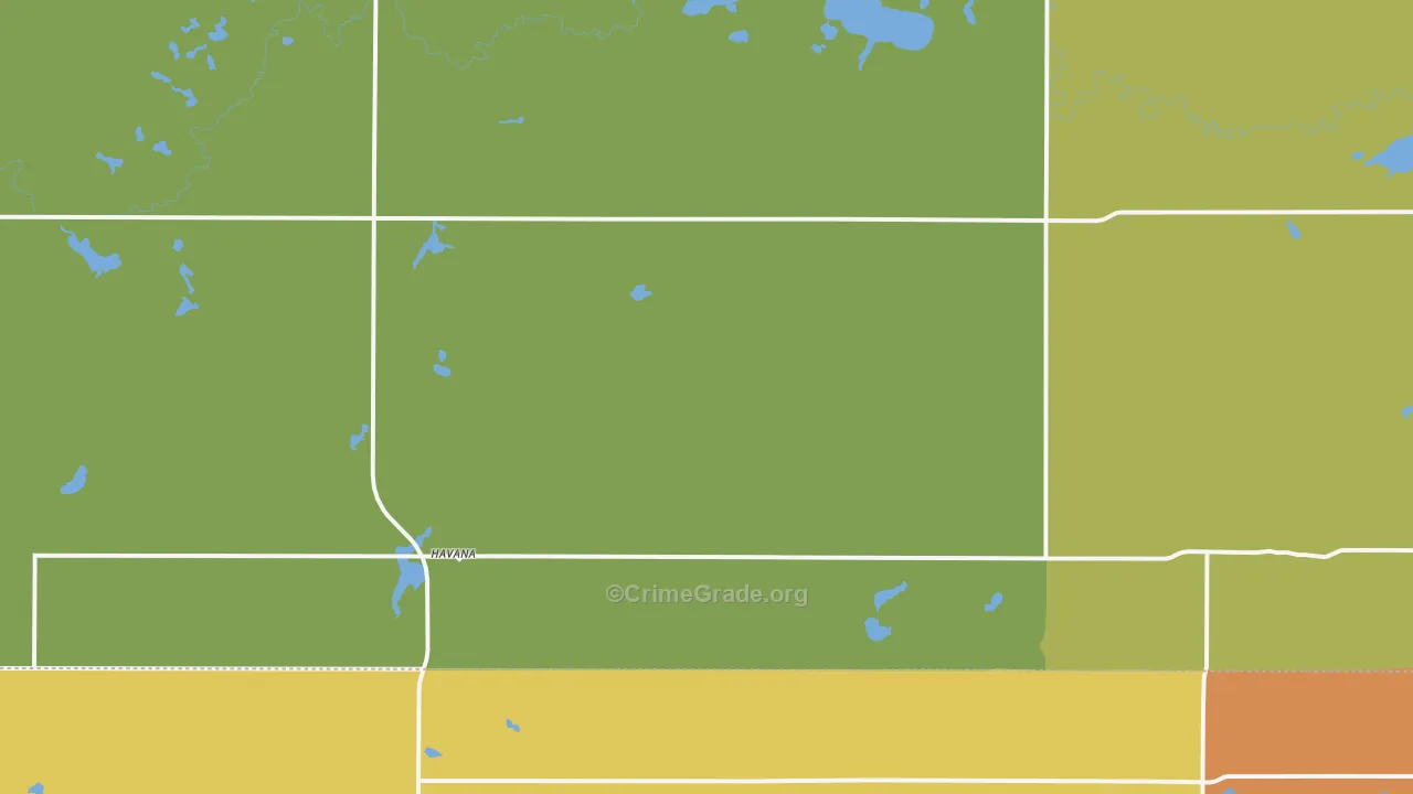 Havana, ND Map of Vehicle Theft Rates