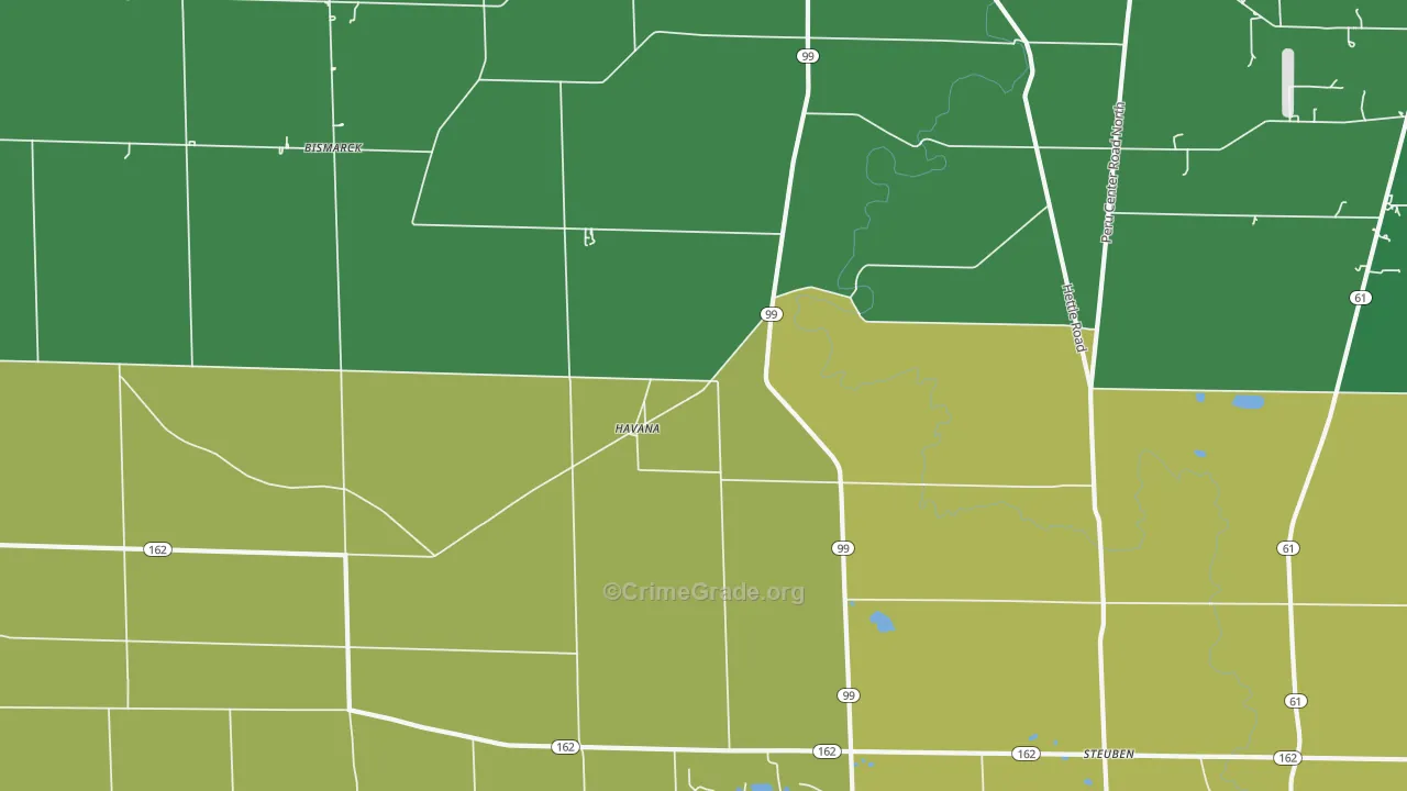 Havana, OH Map of Vehicle Theft Rates