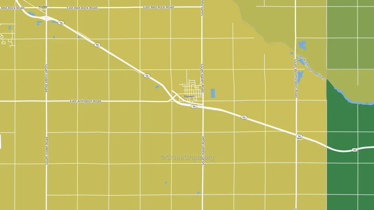 Haven, KS Map of Vehicle Theft Rates