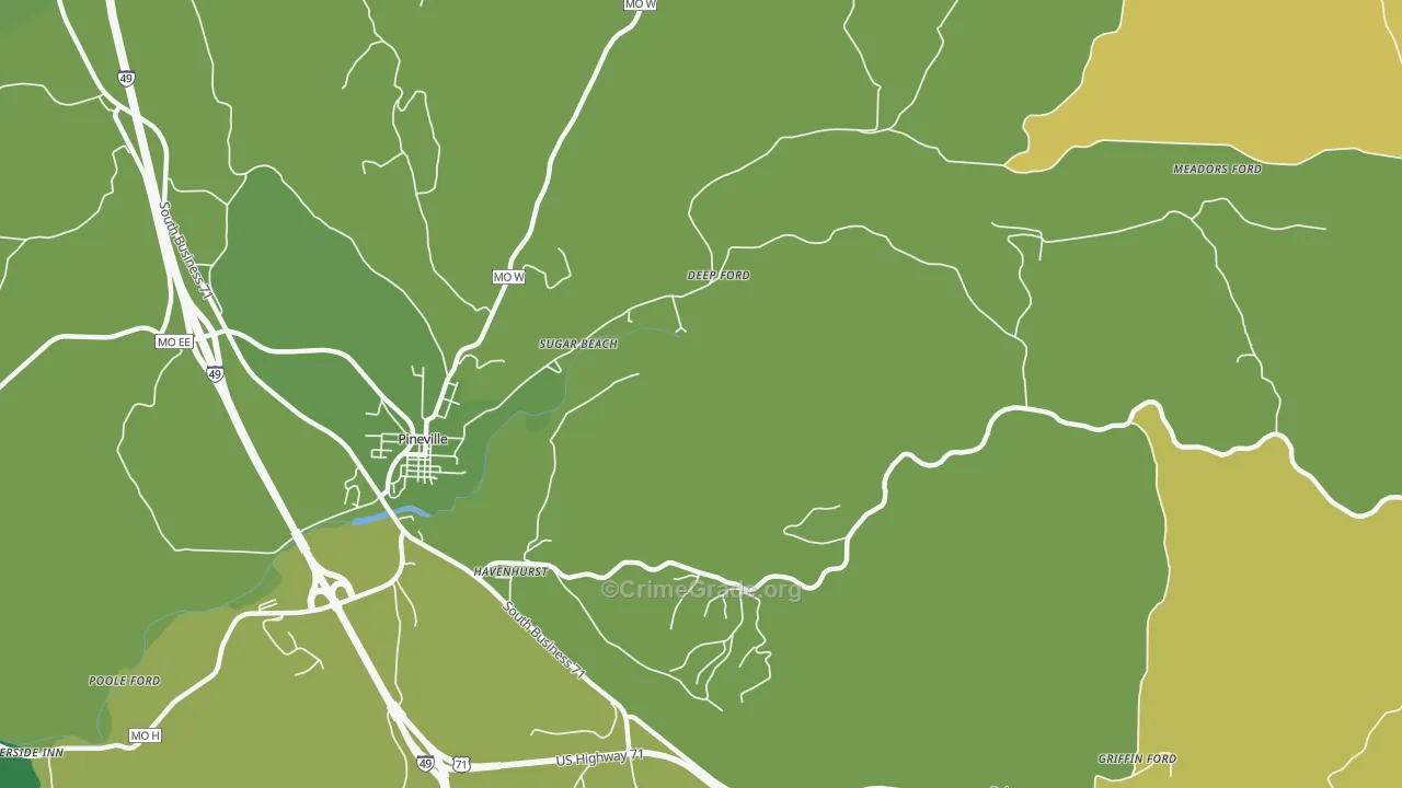 Havenhurst, MO Map of Vehicle Theft Rates